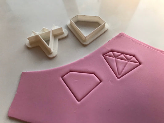 Diamant Ausstecher für Modelliermasse, Set mit Cutter und Stempel, Werkzeug für Schmuckherstellung mit Fimo und Co.