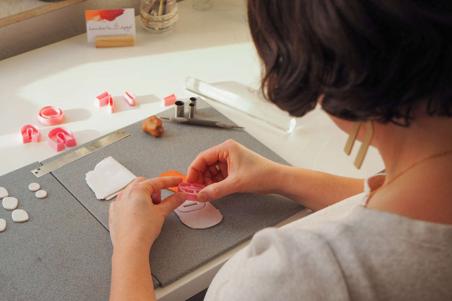 Ginkgo Ausstecher für Polymer Ton (Fimo, Sculpey, Cernit etc), Blatt Laub Gingko, Cutter Werkzeug für Schmuckherstellung mit Polymerton