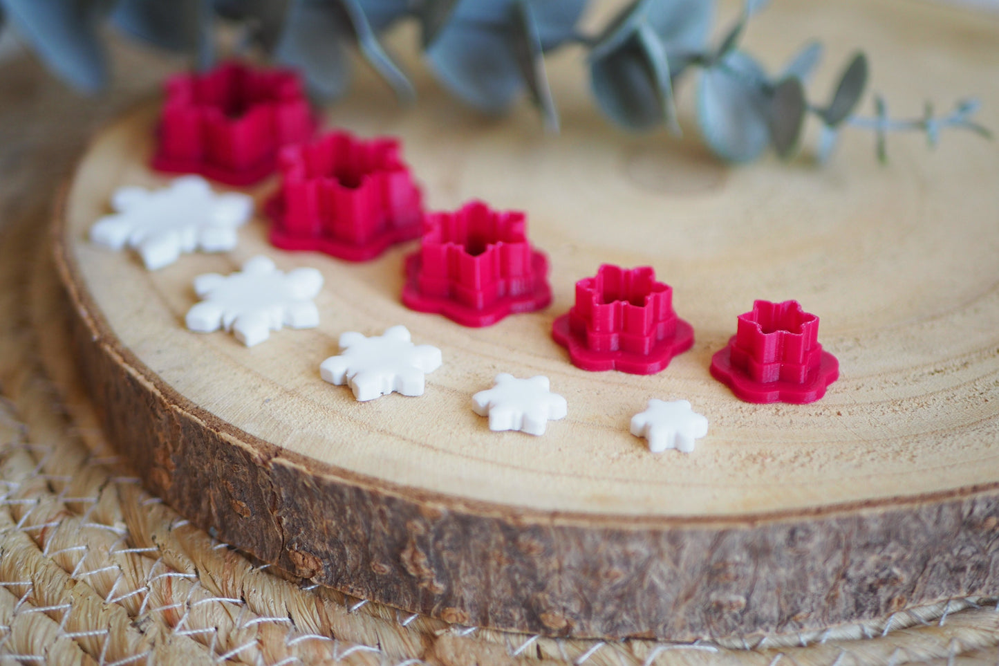 Schneeflocke Ausstecher für Polymer Ton (Fimo und Co.), 15mm - 30mm, Weihnachten Schnee Eisblume Winter, Cutter Werkzeug Schmuckherstellung