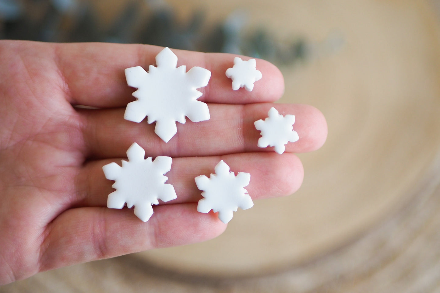 Schneeflocke Ausstecher für Polymer Ton (Fimo und Co.), 15mm - 30mm, Weihnachten Schnee Eisblume Winter, Cutter Werkzeug Schmuckherstellung