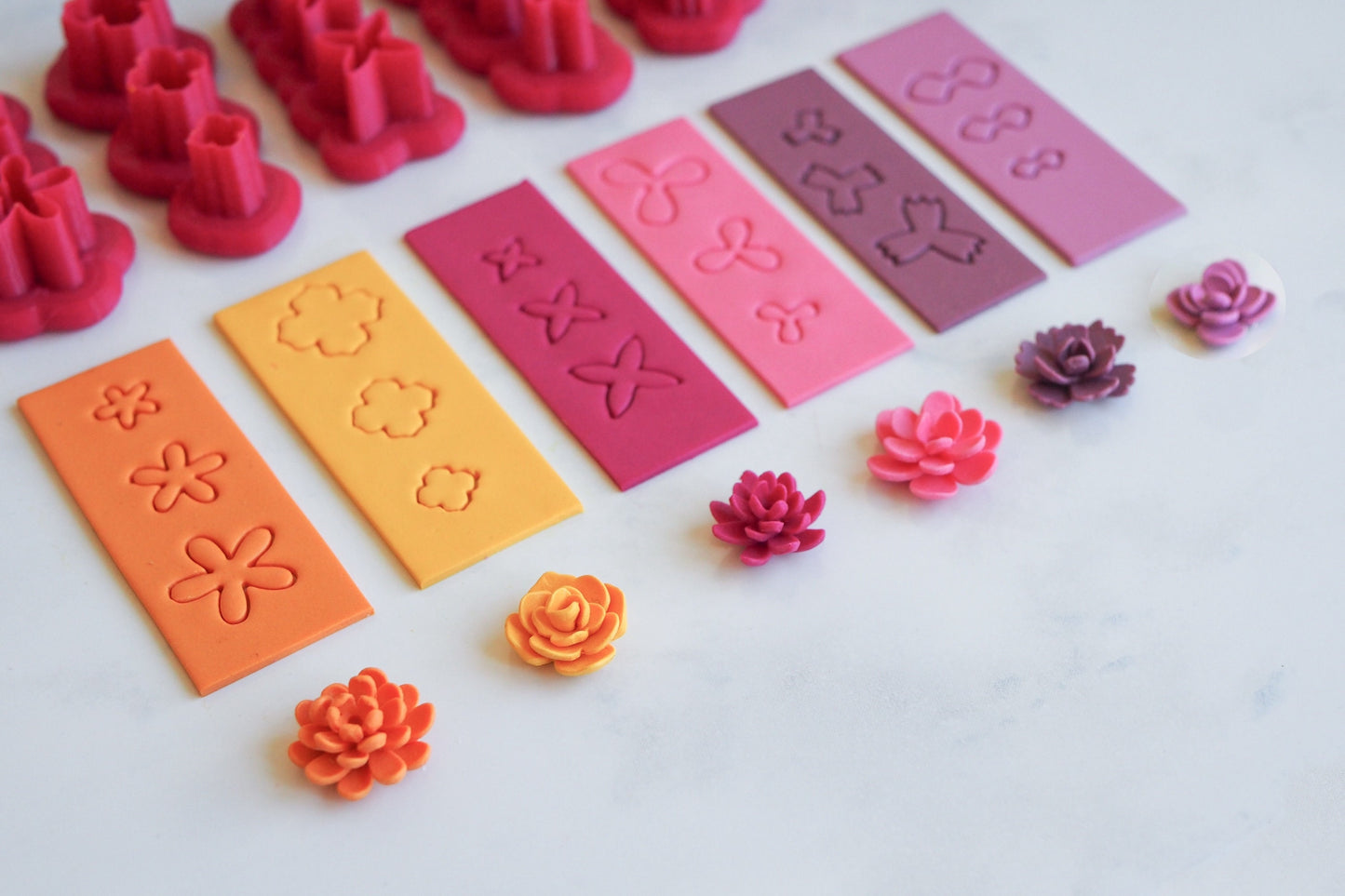 Blüten Ausstecher für Miniatur Blumen aus Polymerton, FIMO Blütenblätter Baukasten Werkzeug für Schmuckherstellung DIY