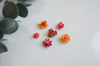 Blüten Ausstecher für Miniatur Blumen aus Polymerton, FIMO Blütenblätter Baukasten Werkzeug für Schmuckherstellung DIY