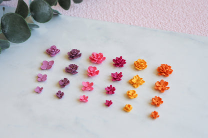 Blüten Ausstecher für Miniatur Blumen aus Polymerton, FIMO Blütenblätter Baukasten Werkzeug für Schmuckherstellung DIY