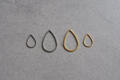 10 Tropfen Anhänger o. Verbinder aus Edelstahl, 16mm o. 26mm, Träne hohl, Gold oder Silber, Schmuckzubehör